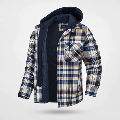 Homme Veste-Chemise - Tissu Tissé - Coupe Décontractée - Capuche - Motif Carreaux