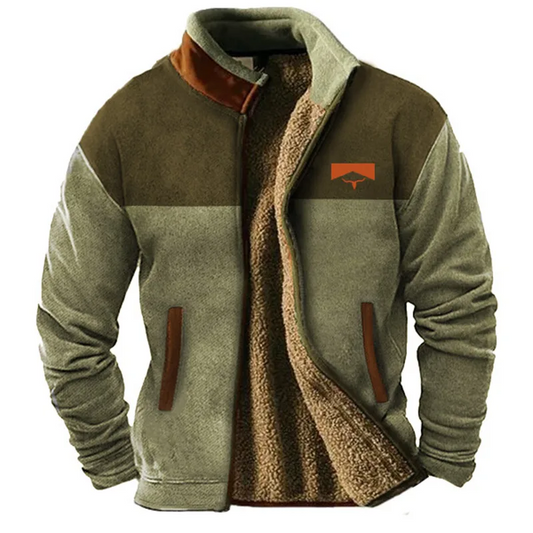 Homme Veste - Laine Mélangée - Col Montant - Coupe Décontractée
