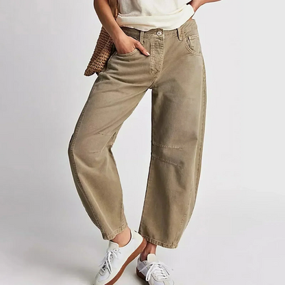 Jean large femme – Coupe décontractée – Longueur cheville – Style casual en denim