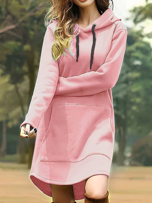Robe sweat à capuche femme – Coupe décontractée – Molleton doux – Manches longues