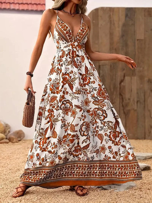 Robe longue fleurie bohème - Vibrante, fluide et élégante pour femme