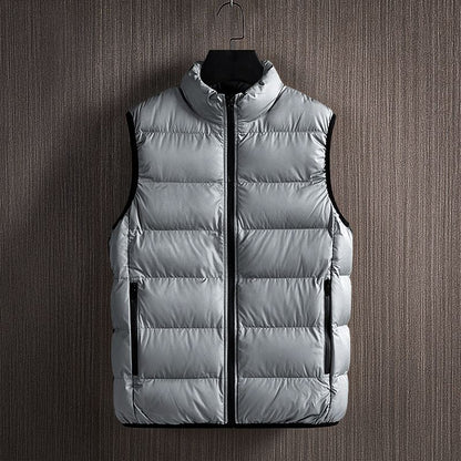 Gilet matelassé homme – Coupe régulière – Col montant – Poches zippées sécurisées