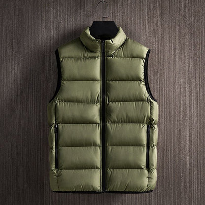 Gilet matelassé homme – Coupe régulière – Col montant – Poches zippées sécurisées