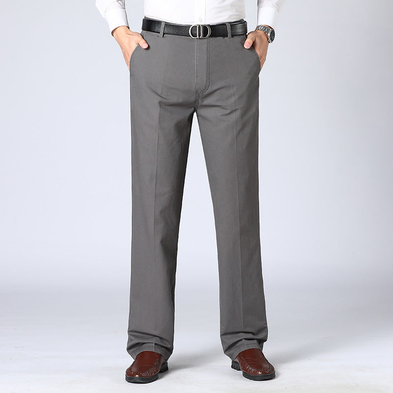 Pantalon homme – Coupe tailleur – Jambe droite – Devant plissé – Coton mélangé