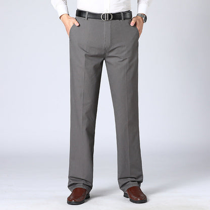 Pantalon homme – Coupe tailleur – Jambe droite – Devant plissé – Coton mélangé