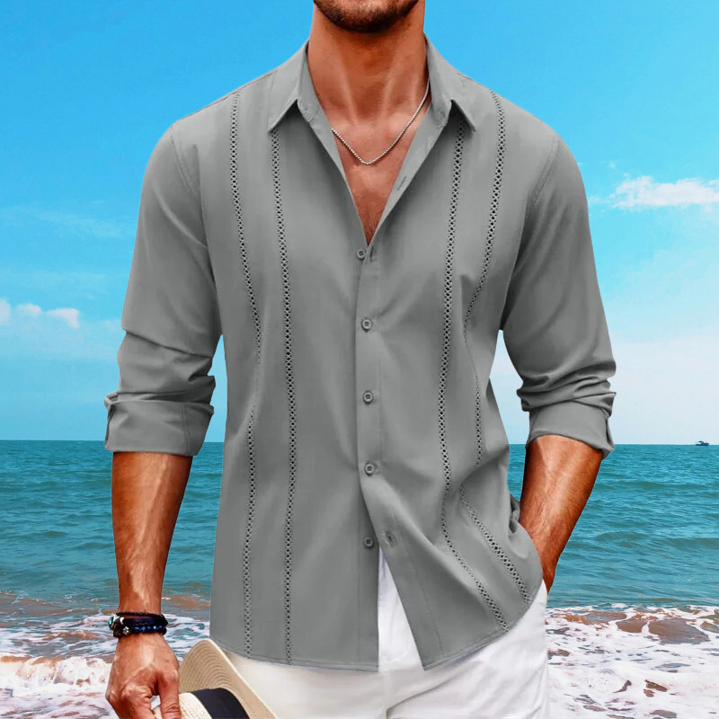 Chemise homme – Coupe décontractée – Manches longues – Tissu respirant élégant