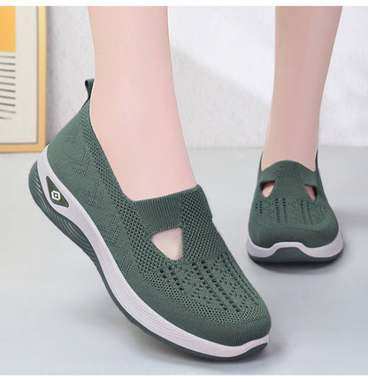 Baskets femme sans lacets – Maille respirante – Coupe basse – Semelle amortissante