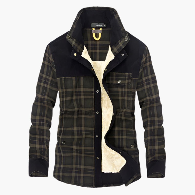 Veste-chemise homme – Coupe décontractée – Doublure polaire – Fermeture à pressions