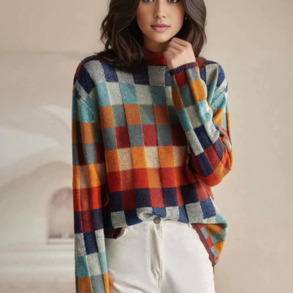 Pull Cozy Color Block, Chic, Confortable et Moderne pour Femmes
