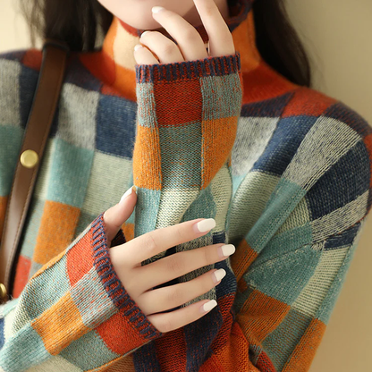 Pull Cozy Color Block, Chic, Confortable et Moderne pour Femmes