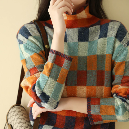 Pull Cozy Color Block, Chic, Confortable et Moderne pour Femmes