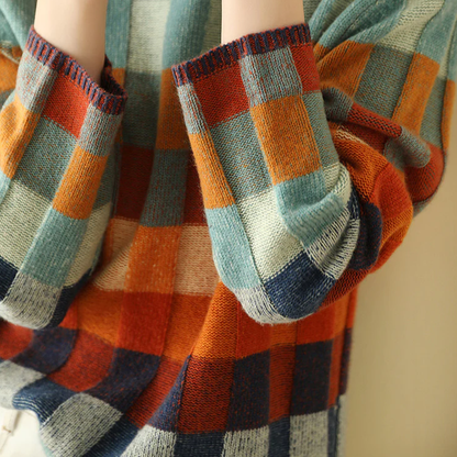 Pull Cozy Color Block, Chic, Confortable et Moderne pour Femmes