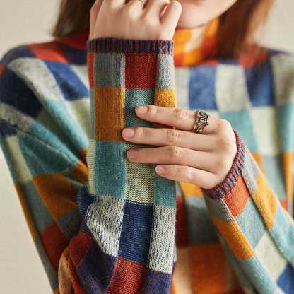 Pull Cozy Color Block, Chic, Confortable et Moderne pour Femmes
