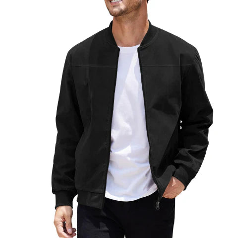 Veste homme – Coupe structurée – Double zip – Finitions côtelées – Style casual
