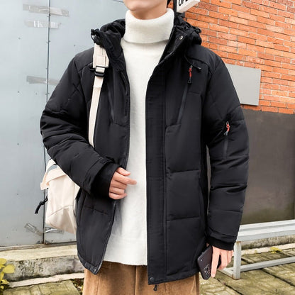 Ensemble homme deux pièces – Veste et pantalon de ski – Tissu tissé – Coupe décontractée – Capuche à col montant