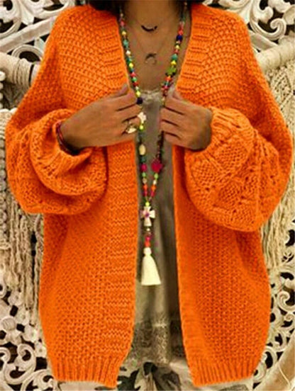 Cardigan Femme – Maille Épaisse – Coupe Oversize – Ouverture Frontale – Manches Larges