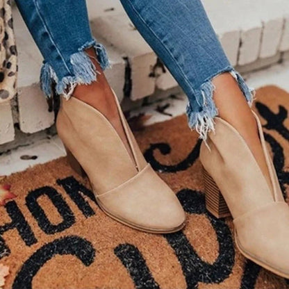 Bottines femme – Coupe fuselée élégante – Finition mate douce – Talon bloc stable