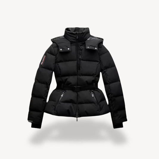 Doudoune femme – Coupe cintrée – Ceinture à boucle – Déperlante – Poches zippées