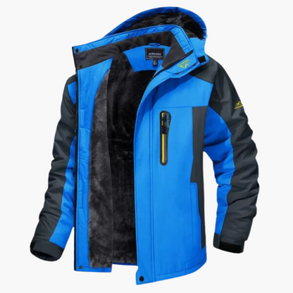 Veste homme outdoor – Imperméable doublée polaire – Capuche – Coupe décontractée