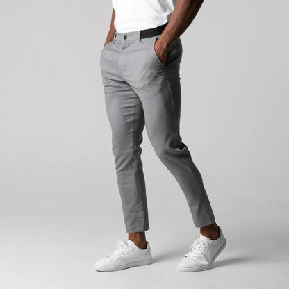 Homme Pantalon - Tissu Tissé Stretch - Coupe Slim - Longueur Cheville