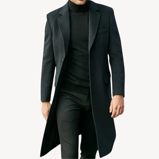 Manteau homme – Coupe ajustée – Laine – Longueur genou – Style formel classic