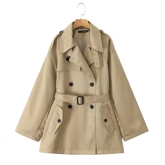 Trench femme – Coupe cintrée – Coton – Double boutonnage – Ceinture ajustable