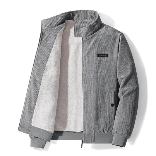 Veste homme – Coupe casual – Côtelée style velours – Doublure polaire – Col montant