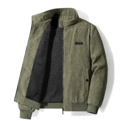 Veste homme – Coupe casual – Côtelée style velours – Doublure polaire – Col montant
