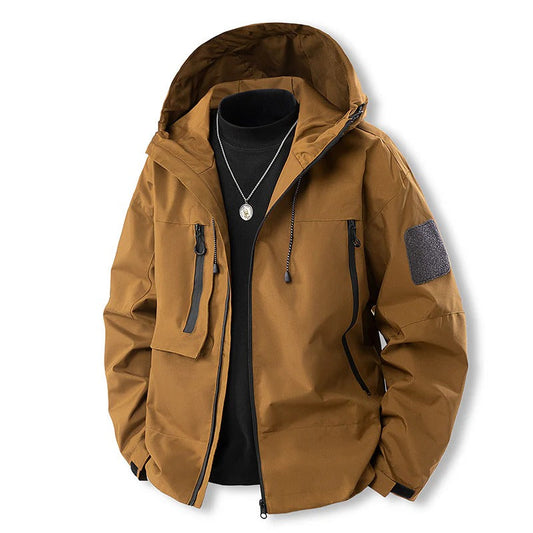 Veste homme outdoor – imperméable respirante – capuche réglable – poches à rabat