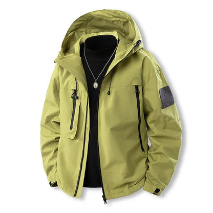 Veste homme outdoor – imperméable respirante – capuche réglable – poches à rabat