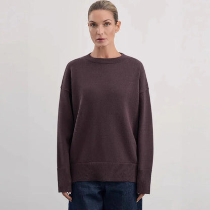 Pull femme – Maille douce – Coupe ample – Col montant – Manches longues