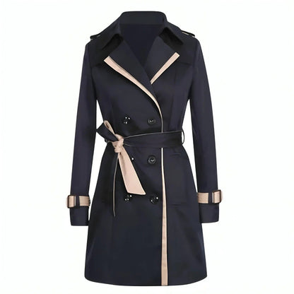 Manteau trench femme – Coupe cintrée – Double boutonnage – Ceinture – Épaulettes