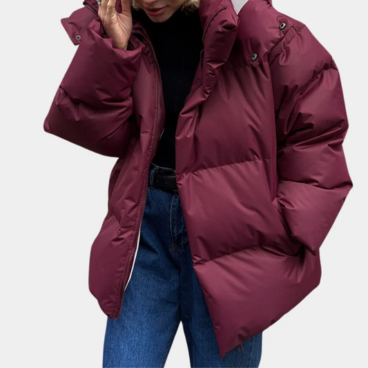Veste matelassée femme – Coupe oversize – Capuche intégrée – Longueur hanches