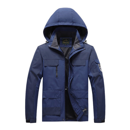 Homme Veste - Tissu Tissé - Col Montant - Manches Longues - Coupe Régulière