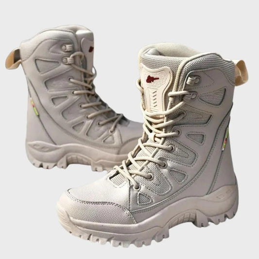 Bottes de randonnée femme – Hautes – Cuir et maille – Renforts – Soutien cheville