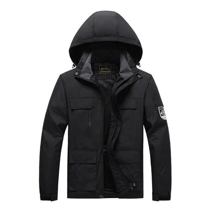 Homme Veste - Tissu Tissé - Col Montant - Manches Longues - Coupe Régulière