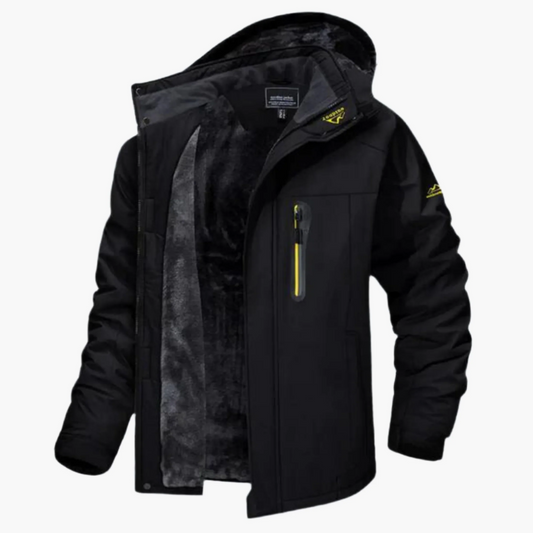 Veste homme outdoor – Imperméable doublée polaire – Capuche – Coupe décontractée