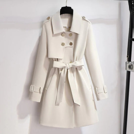 Manteau trench femme – coupe cintrée – double boutonnage – ceinture ajustable