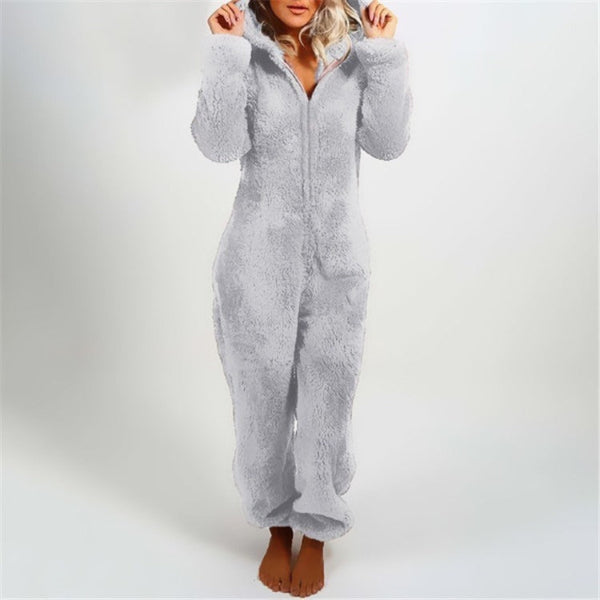 Combinaison Femme à Capuche – Texture Douce Molletonnée – Coupe Ample Longue