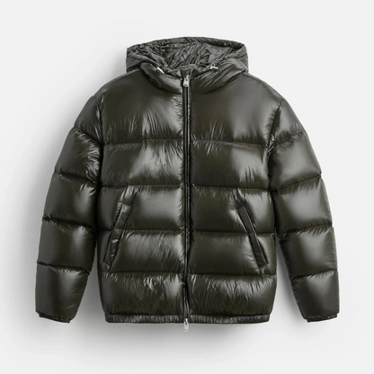 Blouson matelassé homme – Coupe oversize – Déperlant – Capuche zippée – Poches latérales