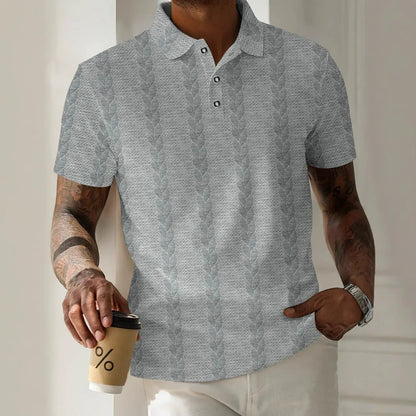 Polo homme – Coupe classique – Jacquard texturé – Patte de boutonnage classique