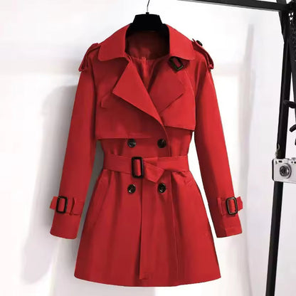 Trench femme – Coupe cintrée – Style officier – Coton – Ceinture ajustable