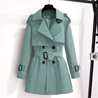 Trench femme – Coupe cintrée – Style officier – Coton – Ceinture ajustable