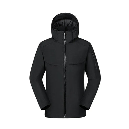 Homme Manteau - Tissu Tissé - Col Montant Capuche Intégrée - Longueur Hanche