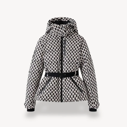 Veste matelassée femme – Coupe cintrée – Ceinture – Capuche – Fermeture zippée