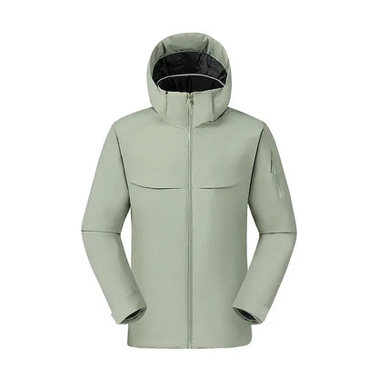 Homme Manteau - Tissu Tissé - Col Montant Capuche Intégrée - Longueur Hanche