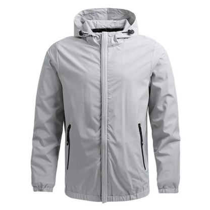 Veste à capuche homme – Coupe régulière – Tissu léger coupe-vent – Usage extérieur