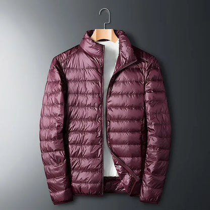 Blouson matelassé homme – Duvet léger – Coupe régulière – Fermeture zippée – Col montant