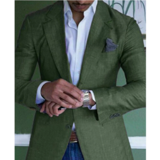Blazer homme – Coupe slim – Effet laine – Revers crantés – Deux boutons