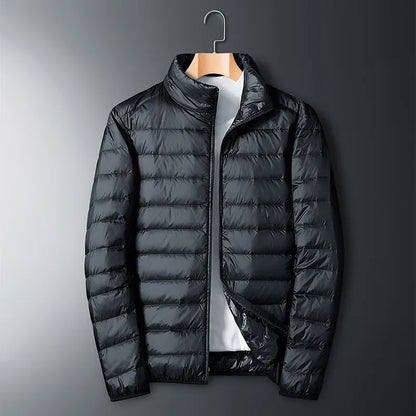 Blouson matelassé homme – Duvet léger – Coupe régulière – Fermeture zippée – Col montant